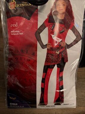 Disney Descendants: Rise of Red Jumpsuit Costume w/wig Size 8-10